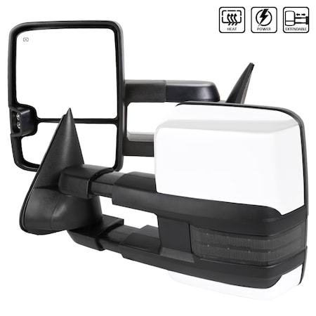 Spec-D Tuning 88-98 ChevyC10 TwngMirror ChrmCvr Pwr Htd Smk LED, RMX-C1088G2GLEDHP-FS RMX-C1088G2GLEDHP-FS
